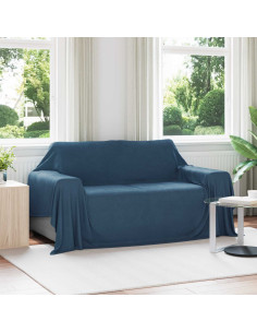 Coperte da Pile 6 pcs Blu navy 280 x 210 cm Panno