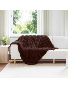 Coperta in Pelliccia di Coniglio Finta 4 pcs Cammello