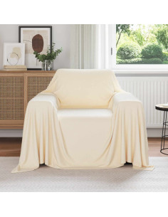 Coperte da Pile 6 pcs Crema 210 x 140 cm Panno