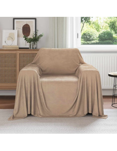Coperte da Pile 6 pcs Cammello 210 x 140 cm Panno