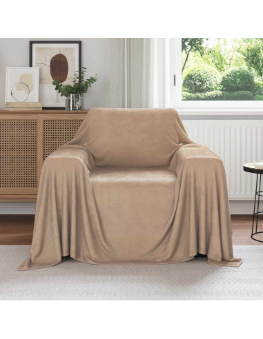 Coperte da Pile 6 pcs Cammello 210 x 140 cm Panno