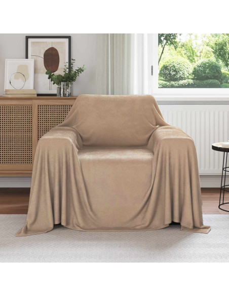 Coperte da Pile 6 pcs Cammello 210 x 140 cm Panno
