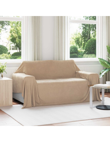 Coperte da Pile 6 pcs Cammello 280 x 210 cm Panno