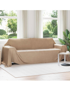 Coperte da Pile 6 pcs Cammello 350 x 270 cm Panno