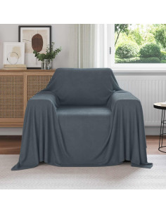Coperte da Pile 6 pcs Grigio scuro 210 x 140 cm Panno