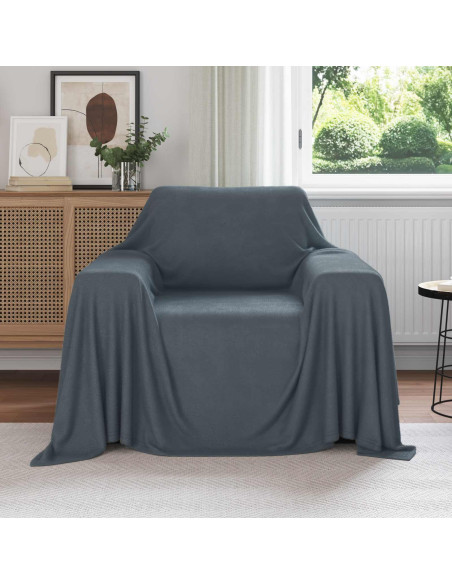 Coperte da Pile 6 pcs Grigio scuro 210 x 140 cm Panno