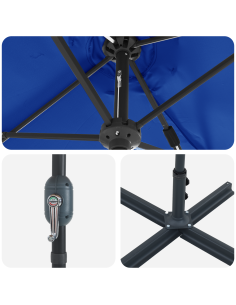 Ombrello da giardino Azzurro 370 x 197 x 239 cm