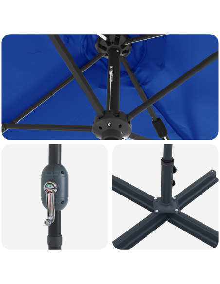 Ombrello da giardino Azzurro 370 x 197 x 239 cm