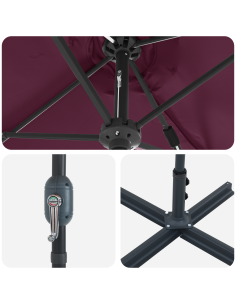 Ombrello da giardino Rosso Bordeaux 370 x 197 x 239 cm