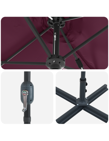 Ombrello da giardino Rosso Bordeaux 370 x 197 x 239 cm