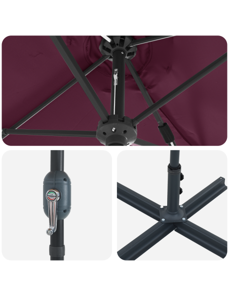Ombrello da giardino Rosso Bordeaux 370 x 197 x 239 cm