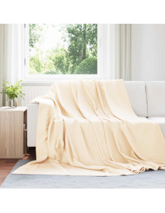 Coperta Crema 240 x 220 cm Panno