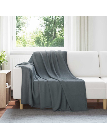 Coperte da Pile 6 pcs Grigio scuro 200 x 150 cm Panno