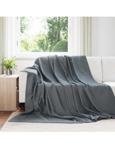 Coperte da Pile 6 pcs Grigio scuro 270 x 240 cm Panno