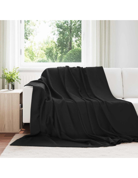 Coperte da Pile 6 pcs Nero 270 x 240 cm Panno