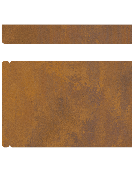 Bordura per Prato 4 pcs Ruggine 450 x 0.05 x 15 cm