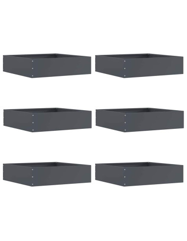 Bordura per Prato 6 pcs Antracite 50 x 50 x 13 cm Acciaio