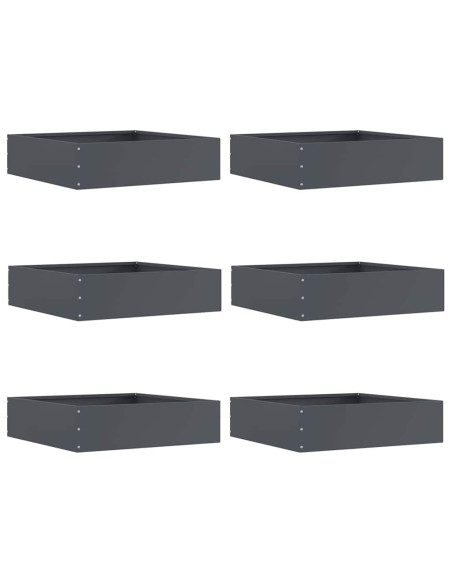 Bordura per Prato 6 pcs Antracite 50 x 50 x 13 cm Acciaio