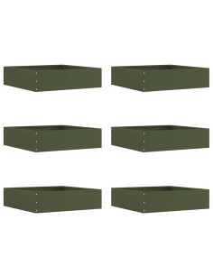 Bordura per Prato 6 pcs Verde oliva 50 x 50 x 13 cm Acciaio