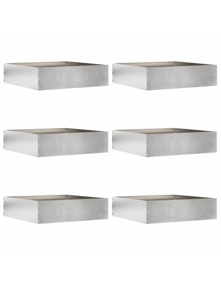 Bordura per Prato 6 pcs Argento 50 x 50 x 13 cm