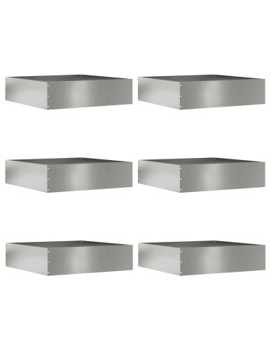 Bordura per Prato 6 pcs Argento 50 x 50 x 13 cm Acciaio zincato