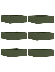 Bordura per Prato 6 pcs Verde oliva 40 x 40 x 13 cm Acciaio