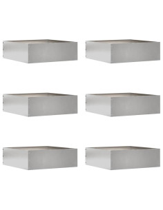 Bordura per Prato 6 pcs Argento 40 x 40 x 13 cm