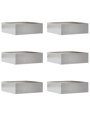 Bordura per Prato 6 pcs Argento 40 x 40 x 13 cm