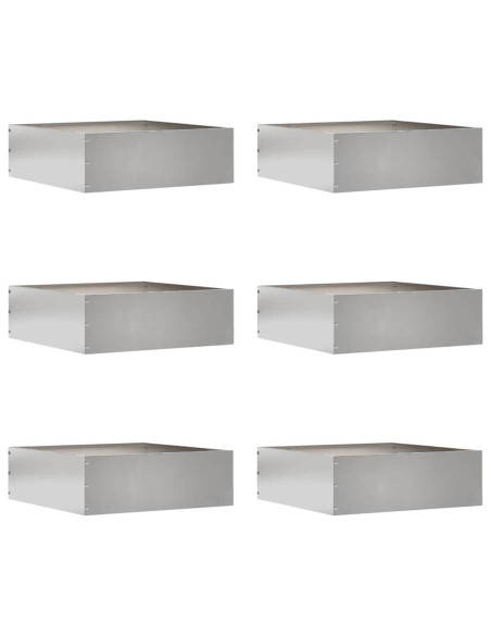 Bordura per Prato 6 pcs Argento 40 x 40 x 13 cm