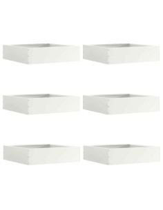 Bordura per Prato 6 pcs Bianco 50 x 50 x 13 cm Acciaio