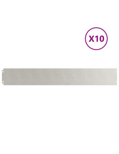 Bordure per Prato 10 pz 15x103 cm Acciaio Inossidabile