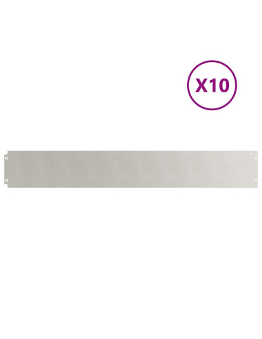 Bordure per Prato 10 pz 15x103 cm Acciaio Inossidabile