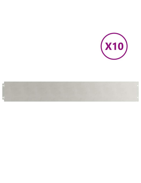 Bordure per Prato 10 pz 15x103 cm Acciaio Inossidabile