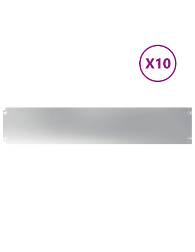 Bordure per Prato 10 pz 20x103 cm Acciaio Zincato