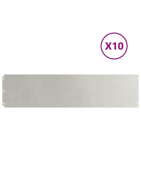 Bordure per Prato 10 pz 25x103 cm Acciaio Inossidabile