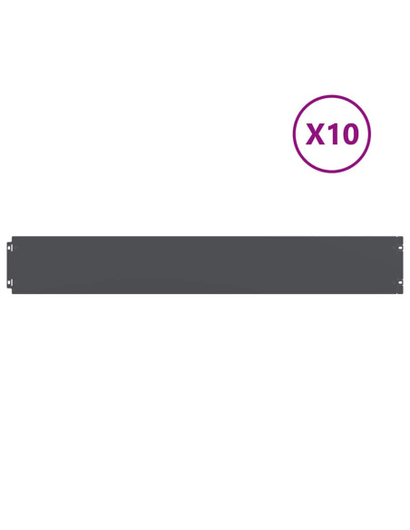 Bordure per Prato 10 pz Antracite Acciaio Laminato a Freddo