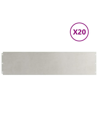 Bordure per Prato 20 pz 25x103 cm Acciaio Inossidabile