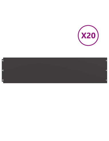 Bordure per Prato 20 pz Nere Acciaio Laminato a Freddo