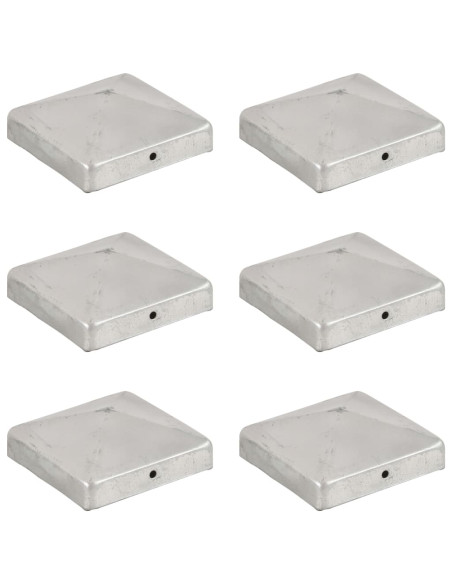 Tappi per Pali a Piramide 6 pz in Metallo Zincato 91x91 mm