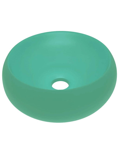 Lavandino Lusso Rotondo Verde Chiaro Opaco 40x15 cm in Ceramica