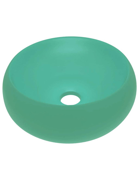 Lavandino Lusso Rotondo Verde Chiaro Opaco 40x15 cm in Ceramica