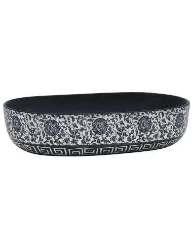 Lavabo da Appoggio Nero e Blu Ovale 59x40x14 cm Ceramica