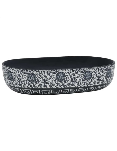 Lavabo da Appoggio Nero e Blu Ovale 59x40x14 cm Ceramica