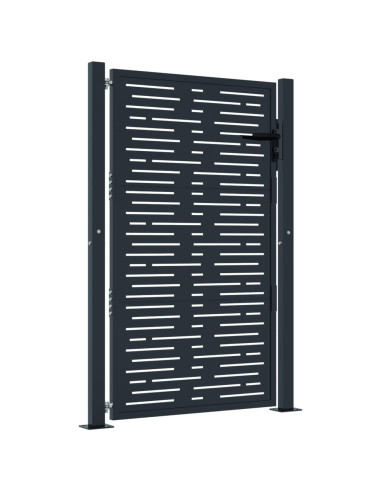 Cancello da giardino antracite 100x125 cm in acciaio design quadrato