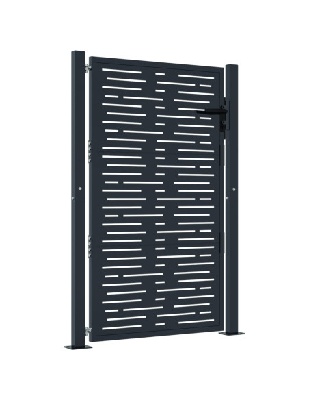 Cancello da giardino antracite 100x125 cm in acciaio design quadrato