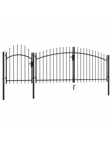 Cancello da Giardino in Acciaio 2,25x4 m Nero