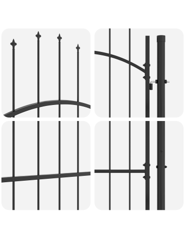 Cancello da giardino con blocco Grigio 100 x 100 cm Acciaio