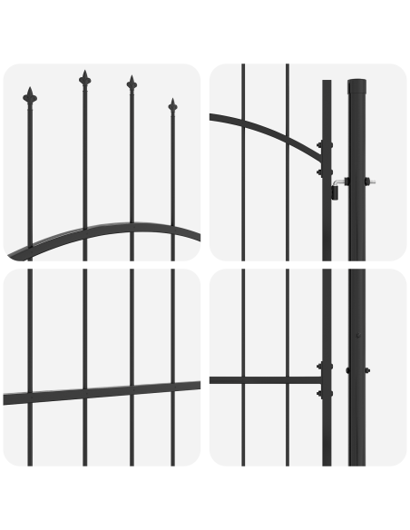 Cancello da giardino con blocco Grigio 100 x 100 cm Acciaio