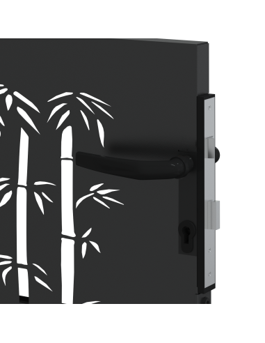 Cancello da giardino con blocco Nero 110 x 105 cm