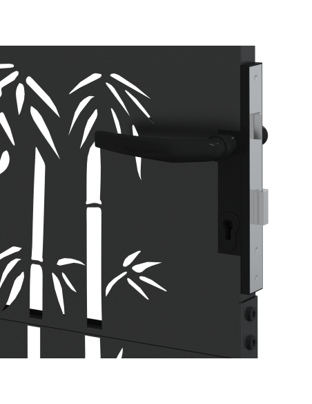 Cancello da giardino con blocco Nero 110 x 155 cm